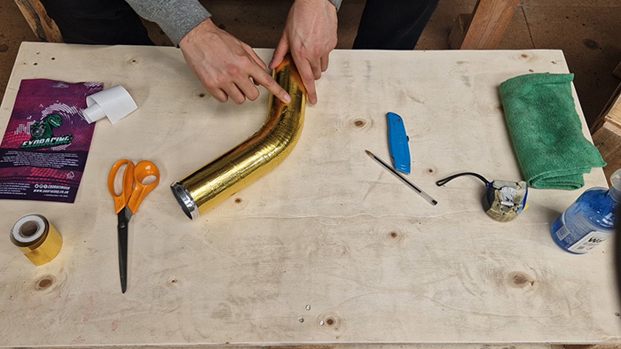 you are finished installing the heat reflective tape