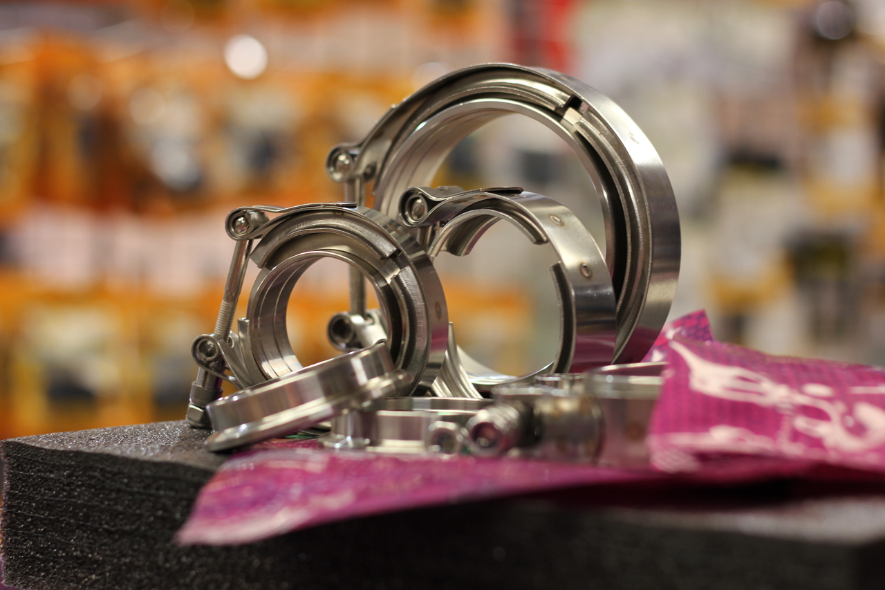 2 Inch V Band Clamp & Interlocking Flange Set, Stainless Steel, Exhaust