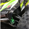 Lightning green shock boots mounted on the stock Kraton 8S with the green body.