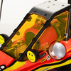 HPI Baja 3 piece windows shown installed on a stock RTR truck!.  Shown are the Transparent Orange.