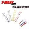 Dual rate springs! Fits all versions of the original T/E-MAXX trucks including the T-MAXX, E-MAXX, Brushless E-MAXX, T-MAXX 2.5, T-MAXX 3.3, T-MAXX Classic and Sportmaxx.  Springs also fit other 10th scale trucks like the Associated MGT series.