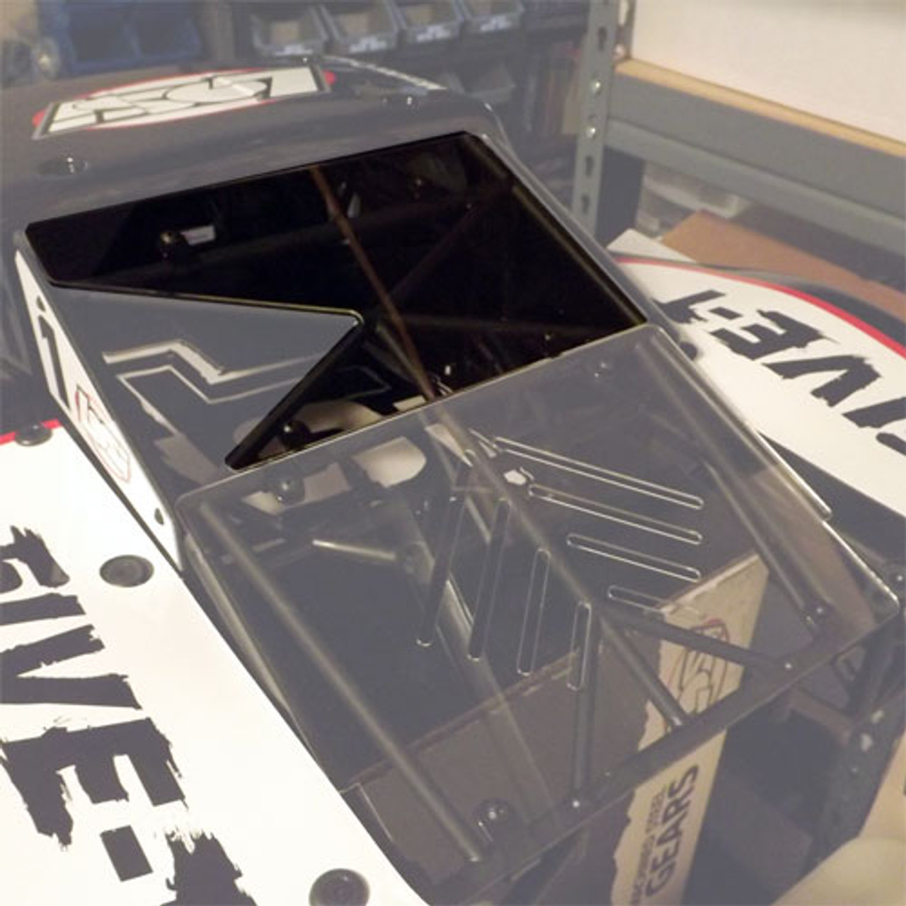 Losi 5ive-T rear upper windows help complete the look of your body panels.  They are fully paintable too!