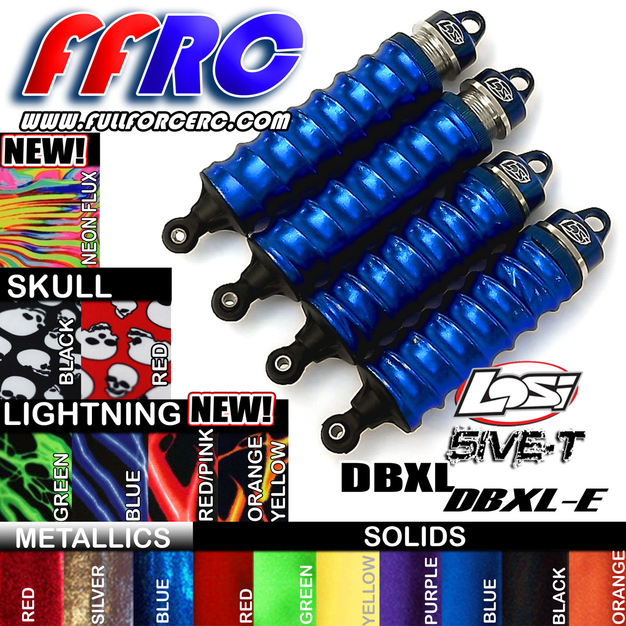 LOSI 5IVE-T, DESERT BUGGY XL DBLX-E SHOCK BOOTS (Set of 4)