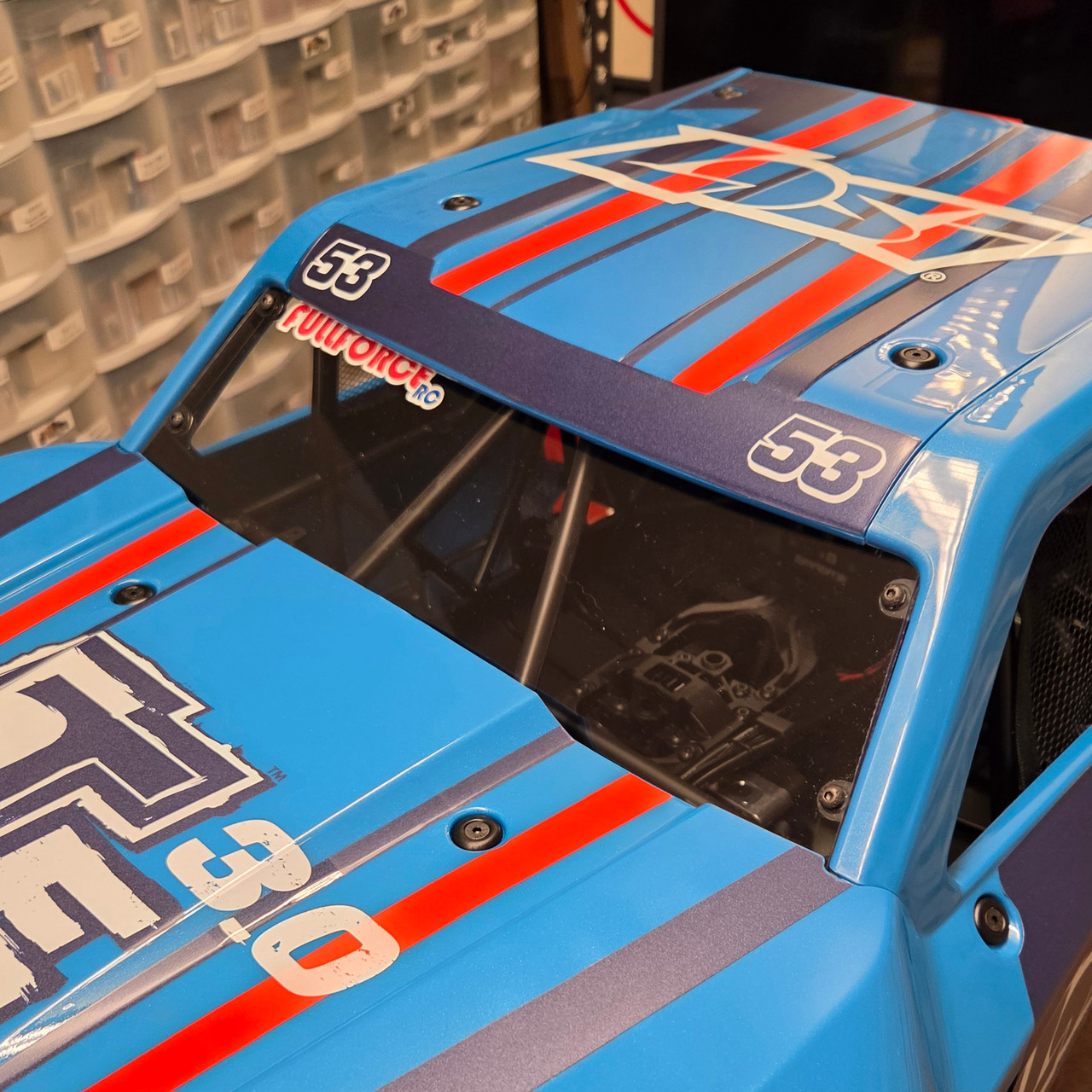Losi 5ive-TE 3.0 Heavy duty front windshield.  One piece design.  Complete with mounting hardware.