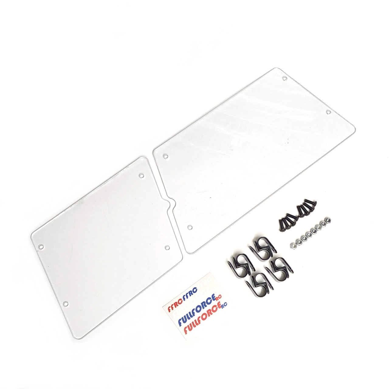 Heavy duty two piece front windshield set for the Team Losi 5ive-TE 3.0!  Designed for easy shipping as well as install.  The two pieces mate together during the install for a seamless looking windshield.