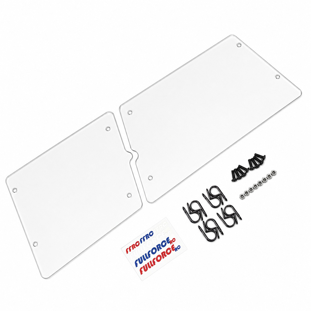 Heavy duty two piece front windshield set for the Team Losi 5ive-TE 3.0!  Designed for easy shipping as well as install.  The two pieces mate together during the install for a seamless looking windshield.