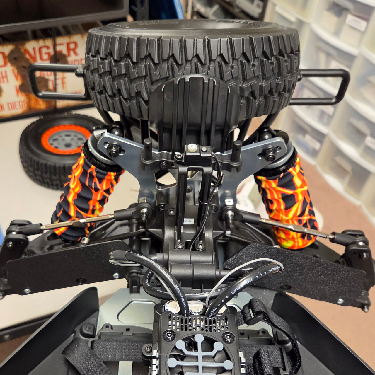 Losi 5ive-TE 3.0 CV Shields mounted on the Fullforce RC Shop truck.