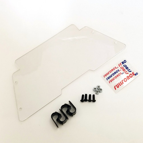 Losi Desert Buggy XL-E & DBXLE 2.0 and the new NSR 5XL-E Front Windshield made right here in the USA.  Complete with mounting hardware. Fits the Electric versions only.