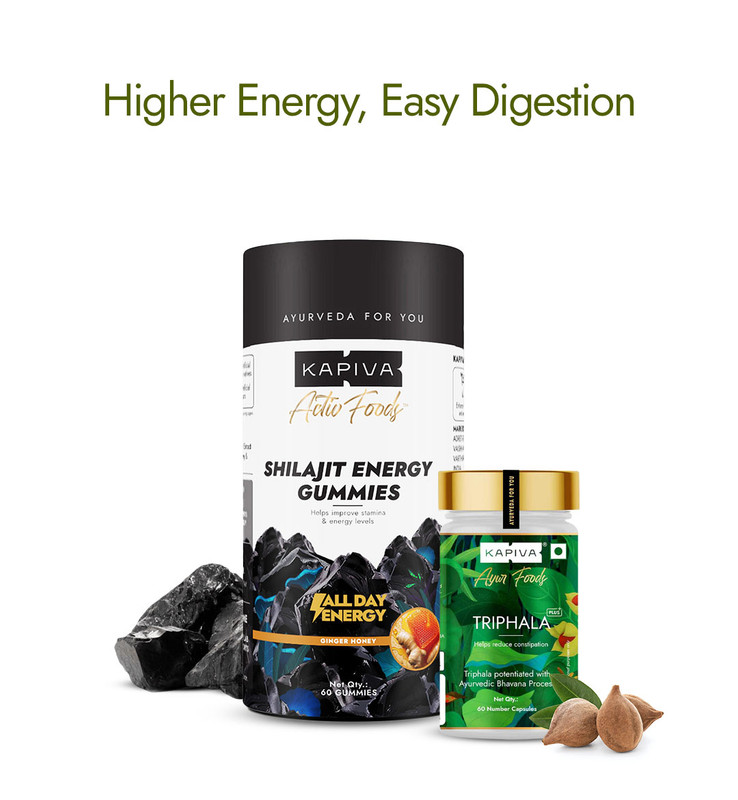 Kapiva Shilajit Energy Gummies + Triphala Capsule