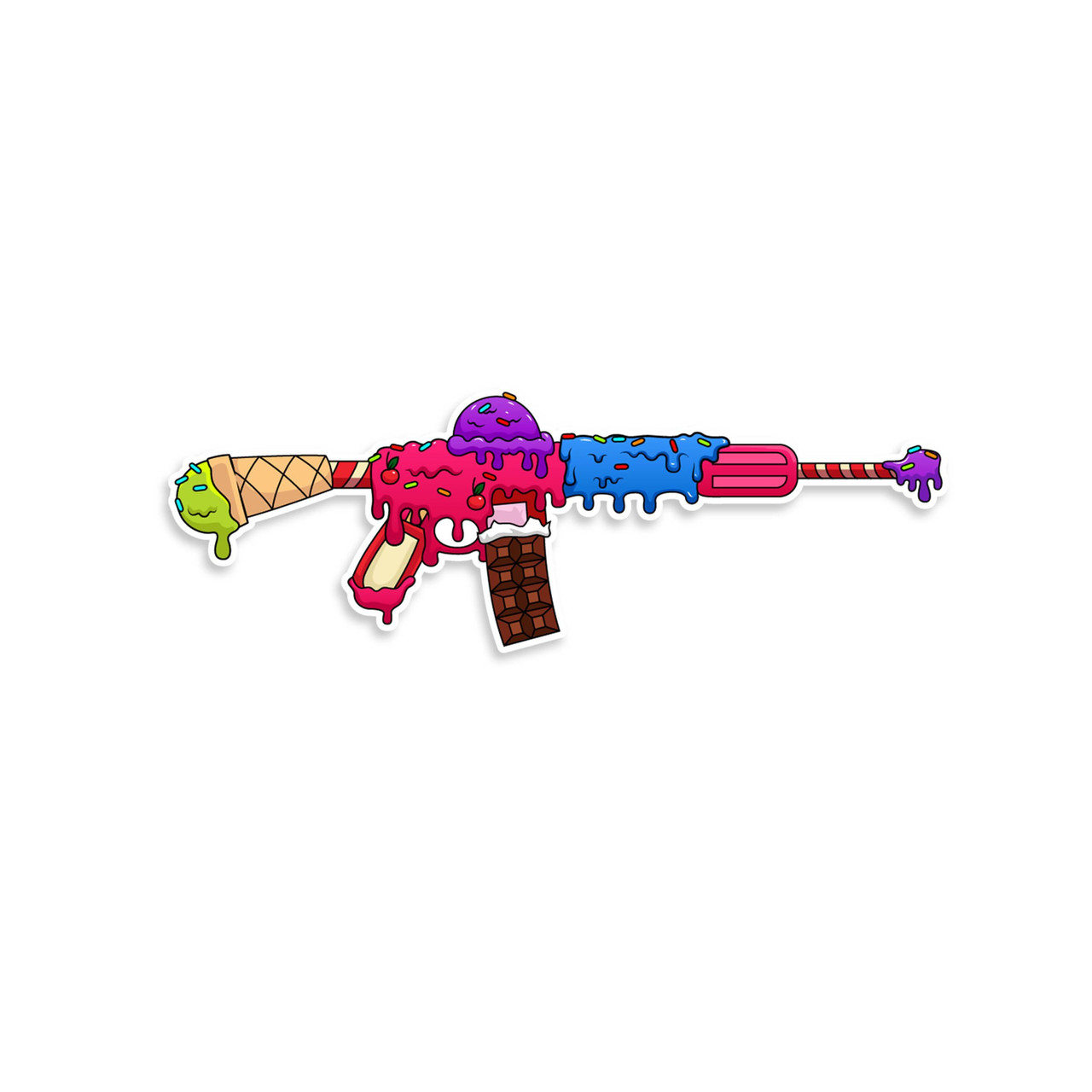 Awesome Stickers Online AR15 Ice Cream Gun Vinyl Sticker