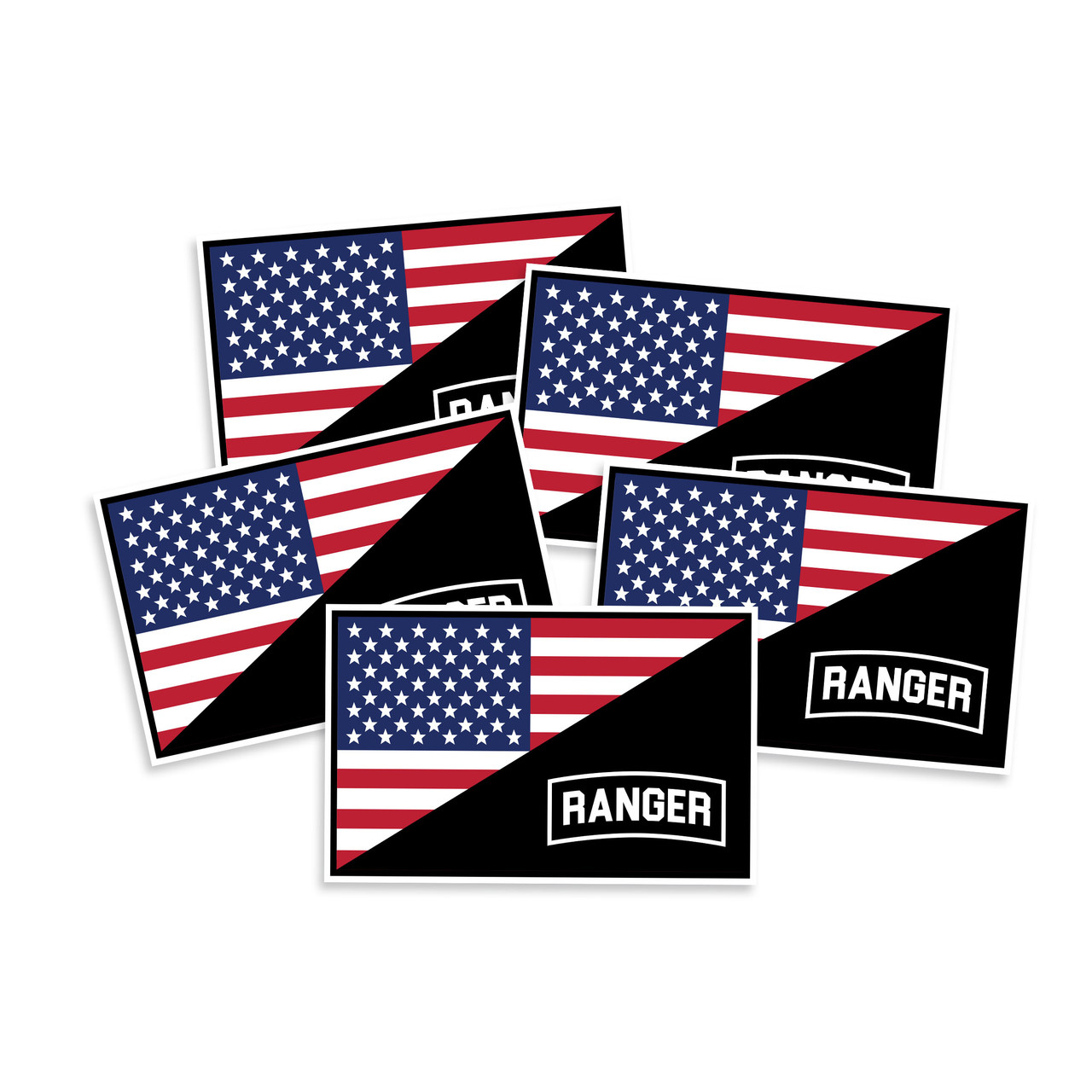 USA Flag Army Ranger Tactical Chrome Vinyl Decal – Metallic Finish For Car, Truck, Laptop