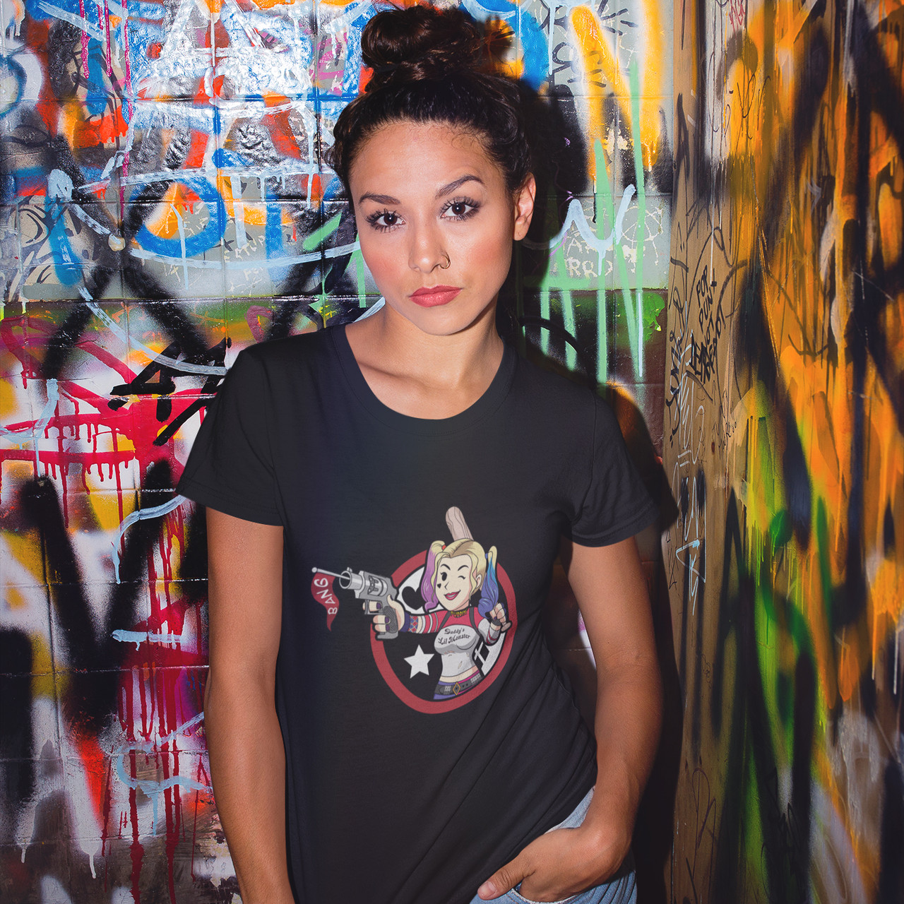 【新品XL】Tefuny / HARLEY QUINN T-SHIRT Amazon.com: Suicide Squad Harley Quinn Head T-Shirt