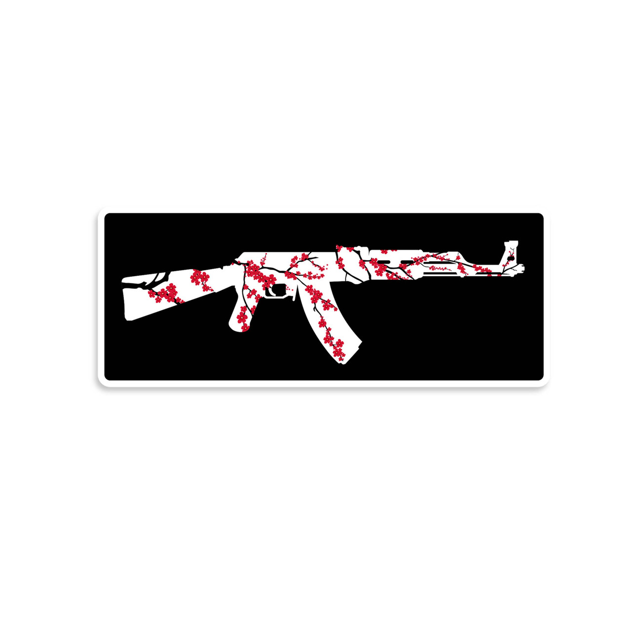 Awesome Stickers Online - Cherry Blossom AK-47 Vinyl Sticker