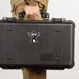 Funny Monopoly parody sticker on Pelican case – gangster rich uncle design Funny Monopoly parody sticker on Pelican case – gangster rich uncle design