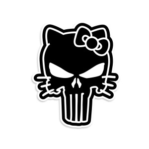 Hello Kitty Punisher Sticker