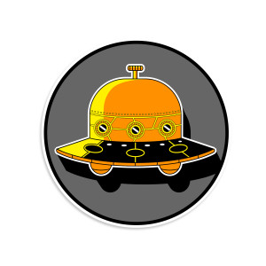 Retro UFO Sticker Retro UFO Sticker