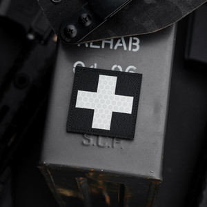 Medic Reflective Cordura Morale Patch - Hook Backed