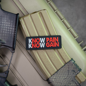 Know Pain Know Gain PVC Morale Patch Know Pain Know Gain PVC Morale Patch