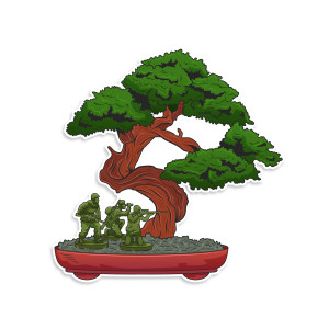 Bonsai Army Men Vinyl Sticker