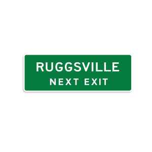 Ruggsville Next Exit Vinyl Sticker