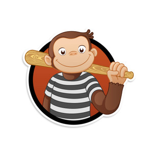 Curious George Thug Life Vinyl Sticker