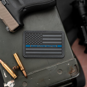 US Flag Thin Blue Line - Blue Lives Matter PVC Morale Patch
