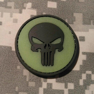 Patch PVC Punisher Glow in the Dark- 3x2.5 - TUFF Products
