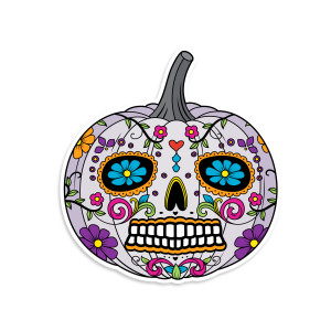 Sugar Skull Pumpkin Sticker Sugar Skull Pumpkin Sticker