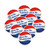 Arm The Proletariat parody stickers 10 pack retro red white blue vintage style round stickers