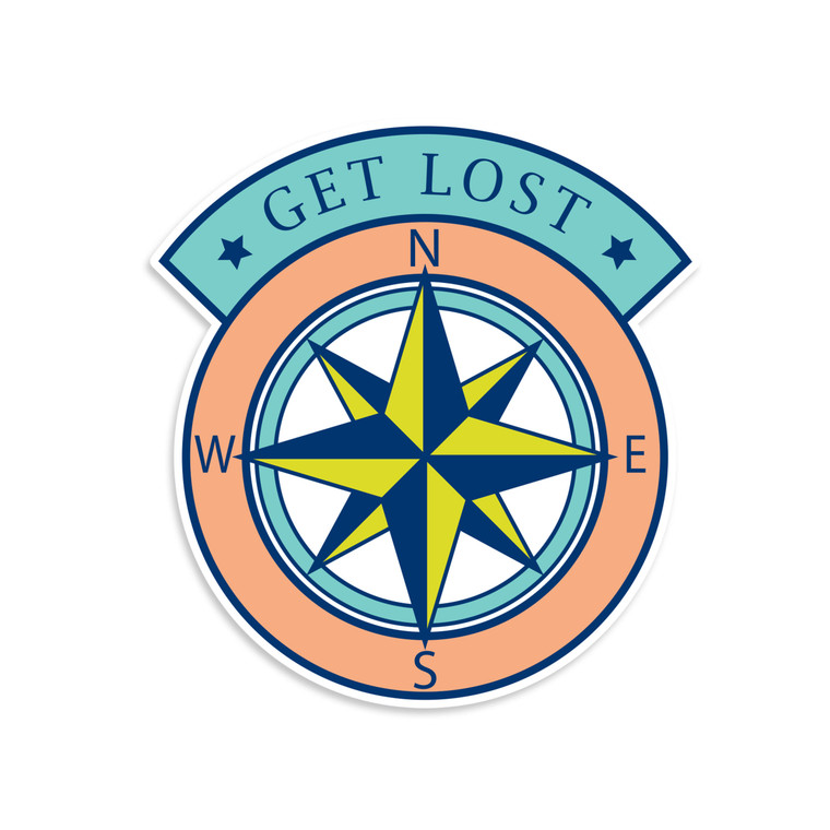 Get Lost Compass Sticker