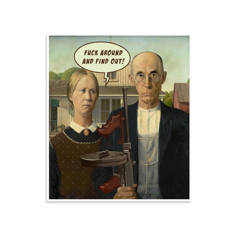 American Gothic Parody Sticker