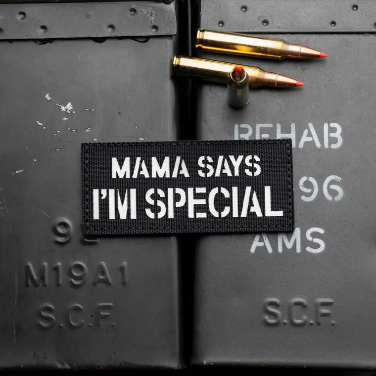 Mama Says I'm Special Glow In The Dark Cordura Morale Patch - Hook Backed