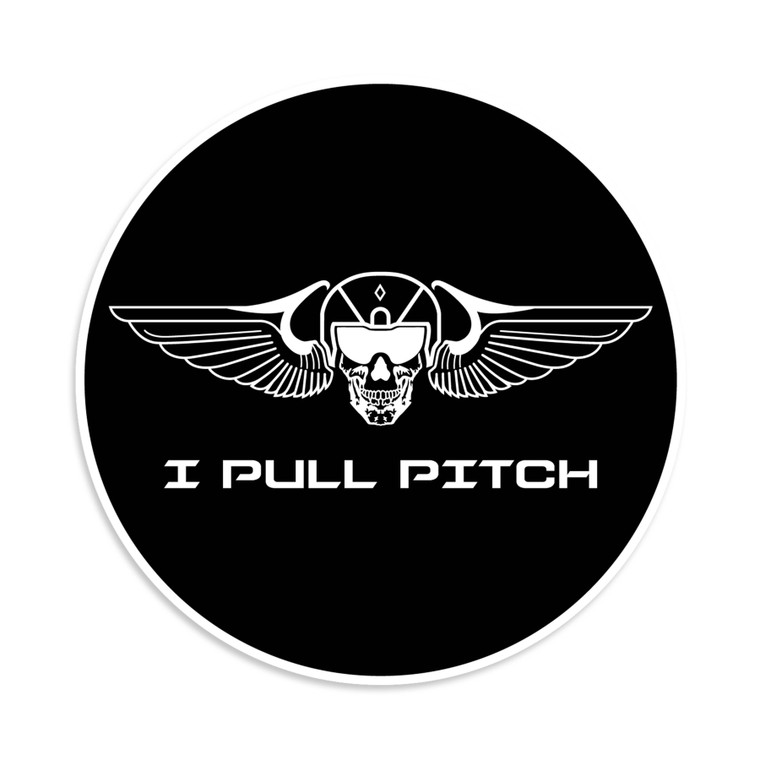 I Pull Pitch Skull & Wings Vinyl Sticker