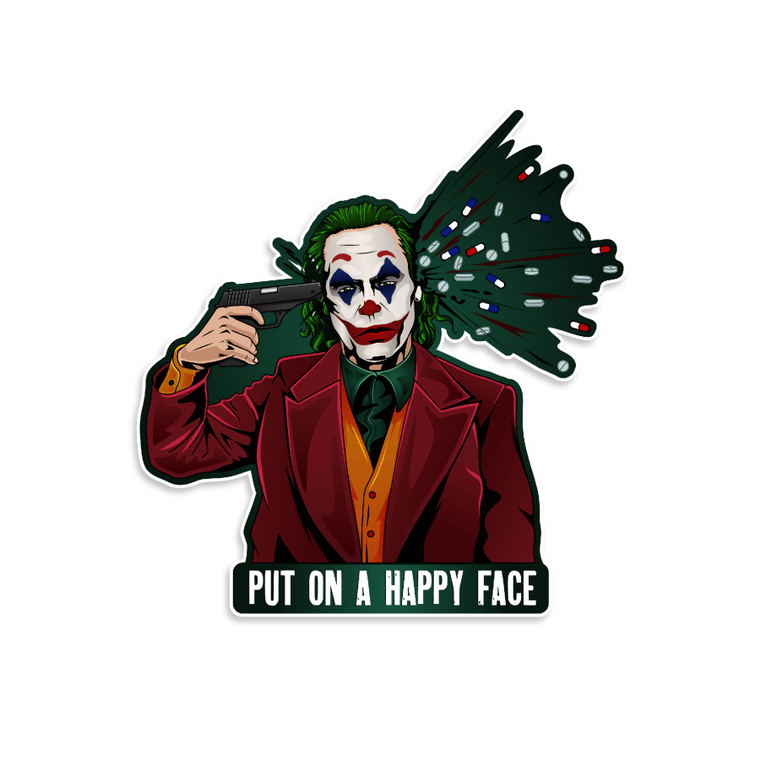 Joker Put On A Happy Face Vinyl Sticker