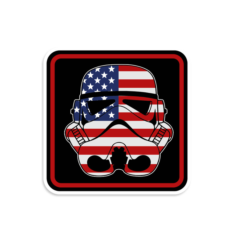 Stormtrooper US Flag Vinyl Sticker