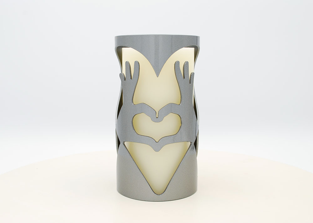 Heart Hands luminary made in USA by Arizona Tube Art