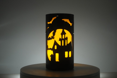 Haunted House - Metal Candle Holder Luminary