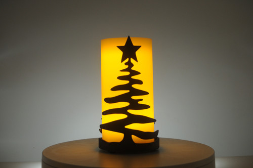 Christmas Tree + Metal Candle Holder Luminary