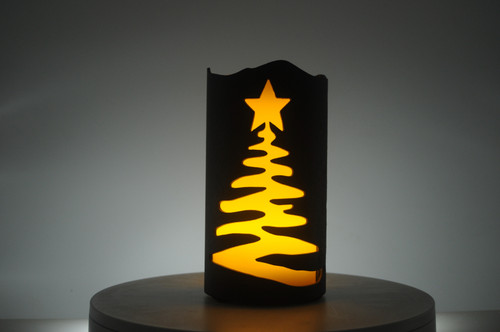 Christmas Tree (negative) - Metal Candle Holder Luminary