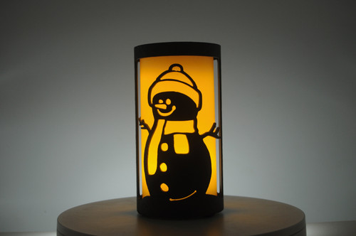 Snowman - Metal Candle Holder Luminary