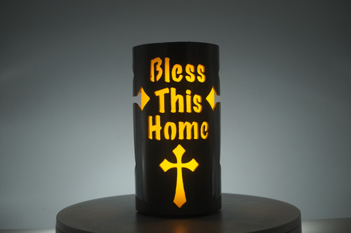 Bless This Home - Metal Candle Holder Luminary