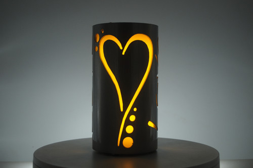 Custom Wedding Single Heart - Metal Candle Holder Luminary