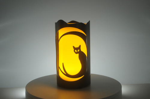 Crescent Cats - Metal Candle Holder Luminary