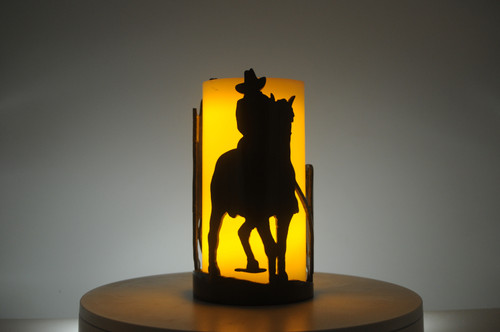 Team Roping - Metal Candle Holder Luminary