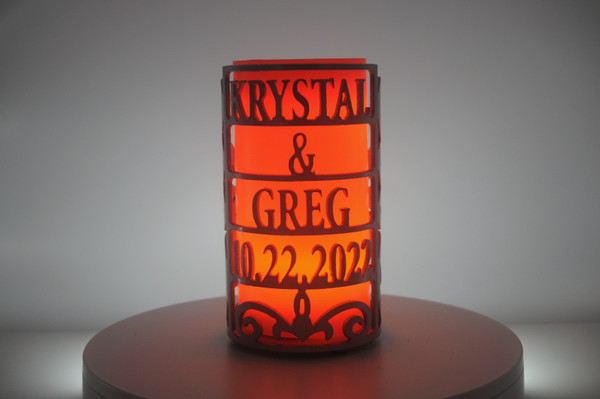 Custom Wedding Scroll - Metal Candle Holder Luminary