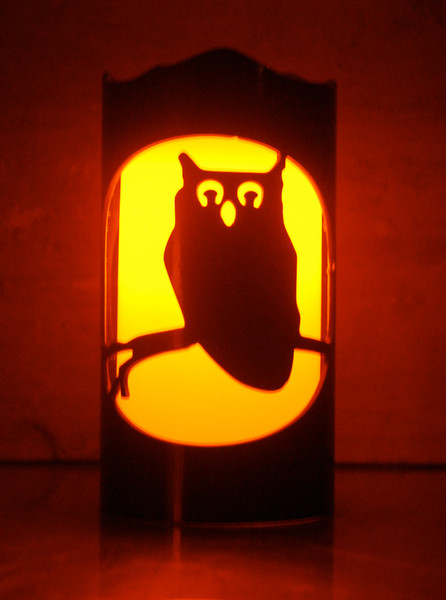 Halloween Owl - Metal Candle Holder Luminary