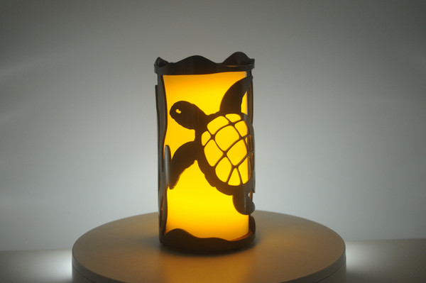 Sea Turtle & Kelp - Metal Candle Holder Luminary