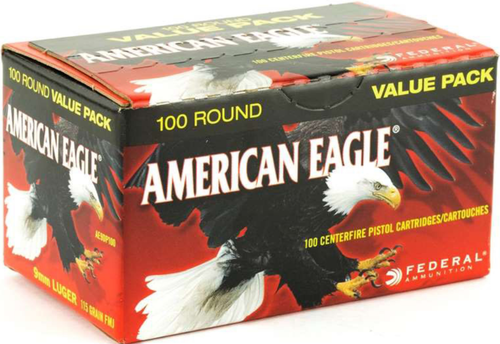 Federal American Eagle | 9mm, 100 Round (115GR FMJ)