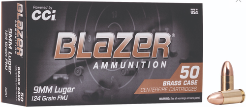Blazer (CCi) | 9mm, 50 Rounds (124GR FMJ)