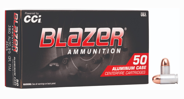Blazer (CCi) | .380 Auto, 50 Rounds (95GR FMJ)